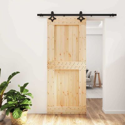 vidaXL Posuvné dvere Prírodná a čierna 85 x 210 cm
