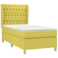 vidaXL Posteľný rám boxspring s matracom zelený 90x200 cm látka