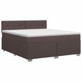 vidaXL Posteľ boxspring s matracom Tmavohnedá 160 x 200 cm Látka