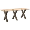 vidaXL Nohy k jedálenskému stolu v tvare X, 3 ks, prírodná oceľ, 70 x (72-73) cm, oceľ