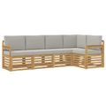 vidaXL Záhradná súprava gaučov 5 ks Biela a svetlosivá Polyester