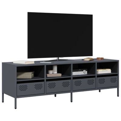 vidaXL TV skrinka antracit 135x39x43,5 cm oceľ valcovaná za studena