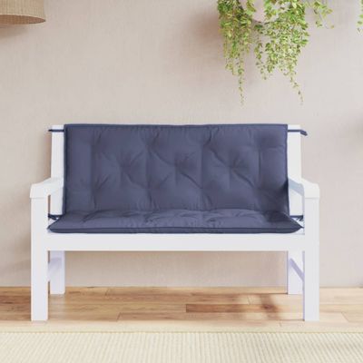 vidaXL Podložky na záhradnú lavičku 2 ks námornícka modrá 120x50x7 cm