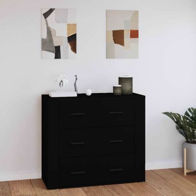 vidaXL Komoda čierna 80x33x70 cm spracované drevo