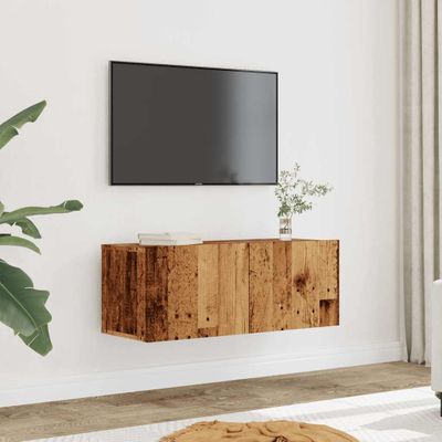 vidaXL TV skrinky nástenné 2 ks staré drevo 80x30x41 cm