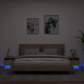 vidaXL Nočné stolíky s LED svetlami 2 ks dub sonoma 40x39x37 cm
