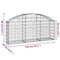 vidaXL Oblúkový gabionový kôš 150x30x60/80 cm pozinkované železo