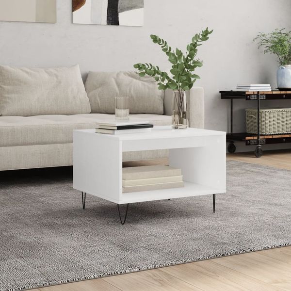 vidaXL Konferenčný stolík biely 60x50x40 cm kompozitné drevo