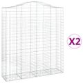 vidaXL Oblúkový gabionový kôš 2 ks 200x50x220/240cm pozinkované železo