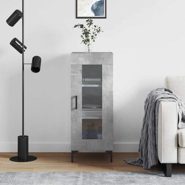 vidaXL Komoda betónovo sivá 34,5x34x90 cm spracované drevo
