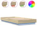vidaXL Posteľný rám s LED svetlami dub sonoma 90x200 cm