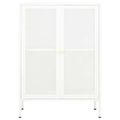 vidaXL Komoda biela 75x35x105 cm oceľ a sklo