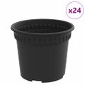 vidaXL Kulatý kvetináč 24 ks Čierna Ø 12,5 x 10 cm Plast