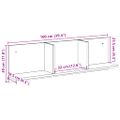 vidaXL Nástenná skrinka 100x16,5x30 cm dymový dub kompozitné drevo