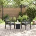 vidaXL Záhradný bistro set 3 ks Čierna polyratan