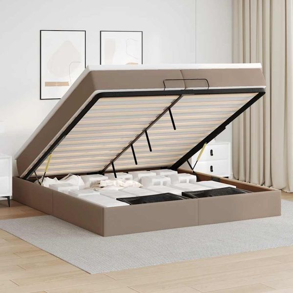 vidaXL Osmanský rám postele s matracmi biela 200x200 cm umelá koža