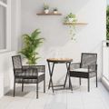vidaXL Záhradný bistro set 3 ks Čierna polyratan