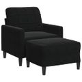 vidaXL Kreslo s podnožkou čierne 60 cm zamat