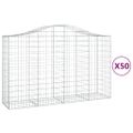 vidaXL Oblúkové gabionové koše 50 ks 200x50x120/140 cm pozink. železo