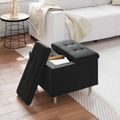 vidaXL Ottoman s Úložným Priestorom Čierny 60 x 60 x 45 cm Zamat