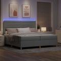 vidaXL LED box s pružinami Svetlosivá 200 x 200 cm látka