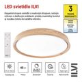 LED nástenné svietidlo ILVI, kruhové 45 W, stmievanie + CCT, drevo