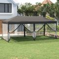 vidaXL Skladací párty stan s bočnicami antracitový 3x6 m
