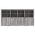 vidaXL Komoda s LED svetlami sivá sonoma 202x37x100 cm