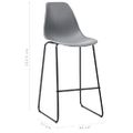 281504 vidaXL Bar Stools 4 pcs Grey Plastic