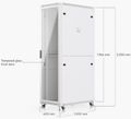 Ubiquiti UniFi 42U Rack Cabinet 1000 Glass - Stojanový rozvaděč, výška 42U, ventilátory, prosklené dveře Serverový rack, 42U, 4-post, sklenené dvere, 800 kg nosnost, ventilátory, uzamykatelný, bílý
