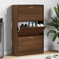 vidaXL Botník hnedý dub 63x24x103 cm spracované drevo