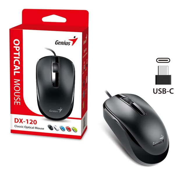 GENIUS DX-120/ drôtová/ 1200 dpi/ USB-C/ čierna