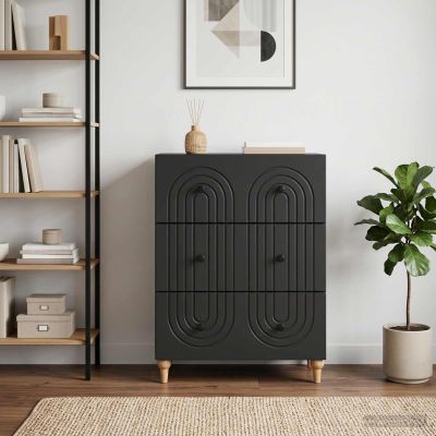 vidaXL Zásuvkový kabinet Čierna 66 x 34,5 x 90 cm Kompozitné drevo