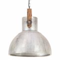vidaXL Industriálna závesná lampa 25 W strieborná 40 cm okrúhla E27