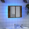 vidaXL LED zrkadlová skrinka dymový dub 60x12x45 cm spracované drevo