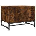 vidaXL Konferenčný stolík sklenené dvierka dymový dub 68,5x50x50 cm