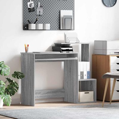 vidaXL Stôl s poličkou Sivý Sonoma 106 x 41 x 88.5 cm Kompozitné drevo