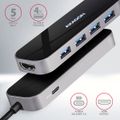 AXAGON HMC-6H4A, USB 3.2 Gen 1 hub, porty 4x USB-A, HDMI 4k/30Hz, PD 100W, kábel USB-C 20cm Dokovacia stanica, USB typ C, kompatibilný s Thunderbolt 3, 1x HDMI, 4x USB 3.0, 1x USB typ C, Power Delivery 100W
