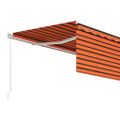 vidaXL Ručne zaťahovacia markíza s tienidlom 4x3 m oranžovo-hnedá