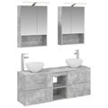 vidaXL Set kabinetov do kúpeľne 5 pcs Betónovo sivá 50 x 14,5 x 70 cm