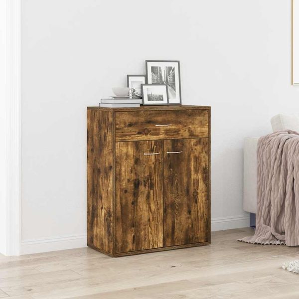 vidaXL Komoda dymový dub 60x30x75 cm spracované drevo