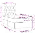 vidaXL Posteľný rám boxsping s matracom a LED ružový 100x200 cm zamat