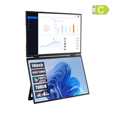 Prenosný monitor ZEUSLAP Z14W s 14-palcovým dvojitým dotykovým displejom