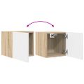 vidaXL Nástenné TV skrinky 4 ks biele a dub sonoma 30,5x30x30 cm