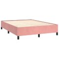 vidaXL Posteľný rám boxsping s matracom ružový 140x200 cm zamat