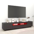vidaXL TV skrinka s LED svetlami lesklá sivá 200x35x40 cm