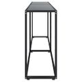 vidaXL Konzolový stolík čierny 220x35x75,5 cm tvrdené sklo