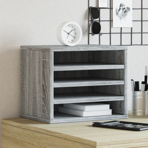 vidaXL Organizér na stôl sivý sonoma 36x26x29,5 cm kompozitné drevo