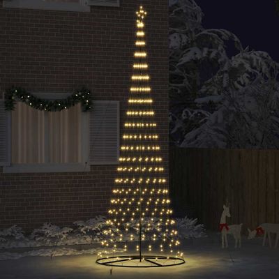 vidaXL LED vianočný stromček s 455 LED-i Teplá biela 399 cm Kov