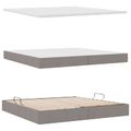vidaXL Postel s úložným prostorem a matrací Sivohnedá 200 x 200 cm